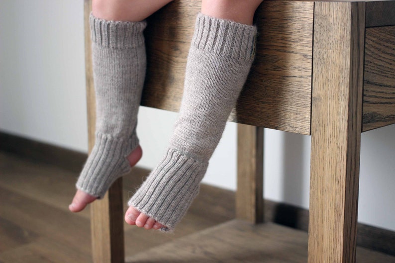 Alpaca wool knit leg warmers light gray beige knitted leg Etsy