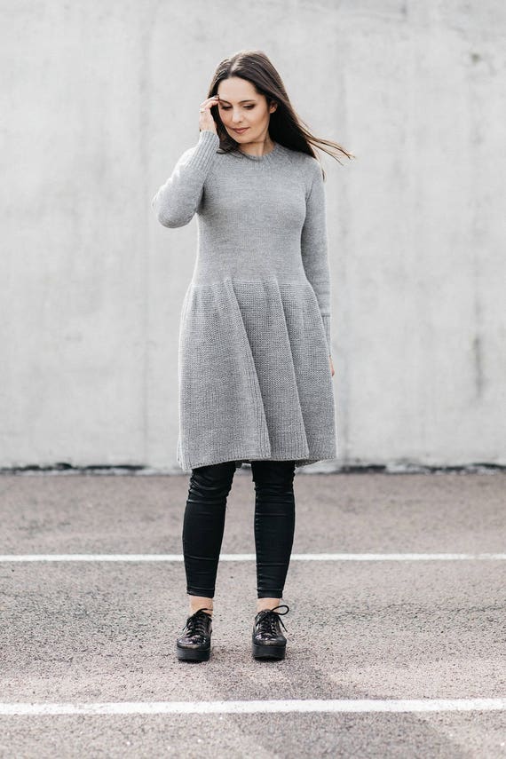 Alpaca Gray Dress, Knit Sweater Dress, Beige, Black Tunic, Knitted  Pullover, Winter Dress, Casual Dress, Christmas Gift, Sweater for Women 