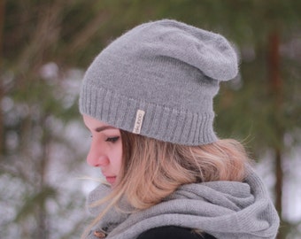 READY TO SHIP. Slouchy beanie - Alpaca hat for adults.