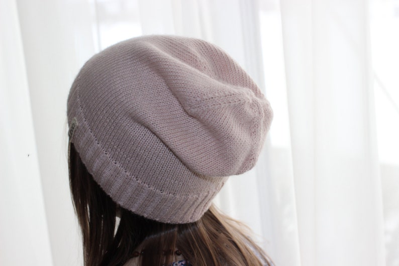 Alpaca kids hat, wool knit slouchy beanie knitted baby toddler children unisex hat image 3