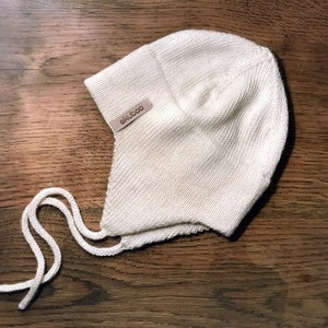 Alpaca earflap hat, wool natural white, grey, beige, blue knitt kids unisex helmet, baby, girls, boys, infant,toddler ear flap hat