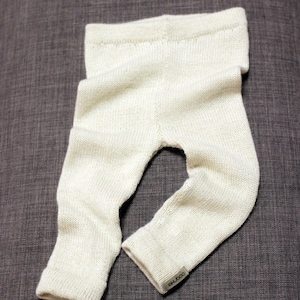 Alpaca knit natural white pants/knitted cream children leggings/kid trousers/knit baby girl boy longies/wool infant, toddler pants