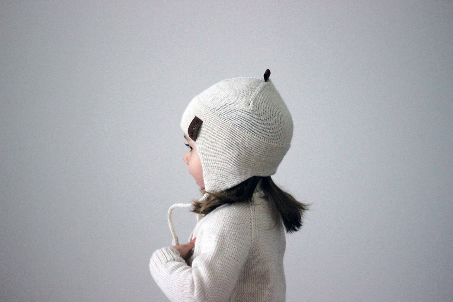 Alpaca Hat, Earflap Hat With Strings, Ear Cover Beanie, Gray