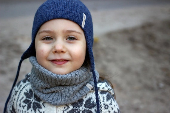 Écharpe bleu clair en alpaga, écharpe grise en tricot, capuchon en alpaga  pour enfants, écharpe tube unisexe pour enfants, cache-cou en tricot côtelé  pour fille, écharpe pour tout-petits garçon -  France