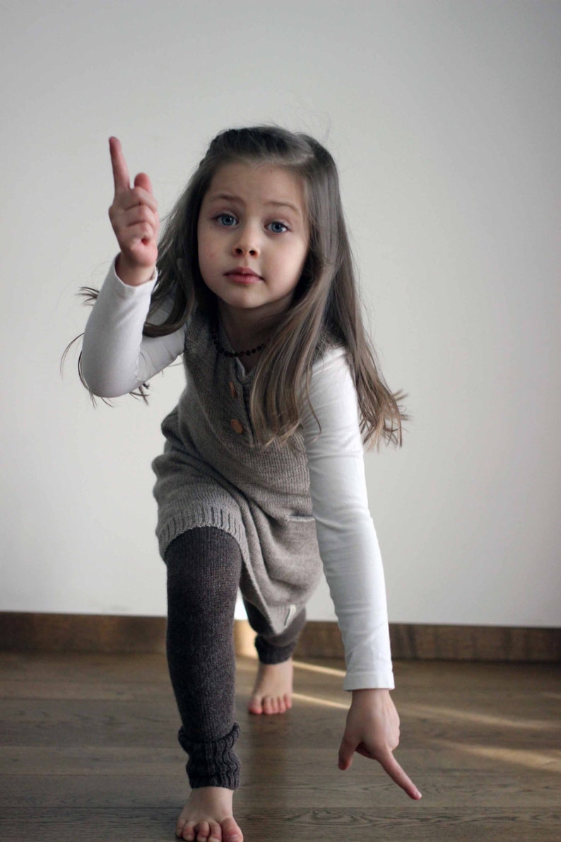 Alpaca knit girl dress with pockets gray girl tunic knitted baby alpaca sleeveless jumper dress knit cream rosepink beige