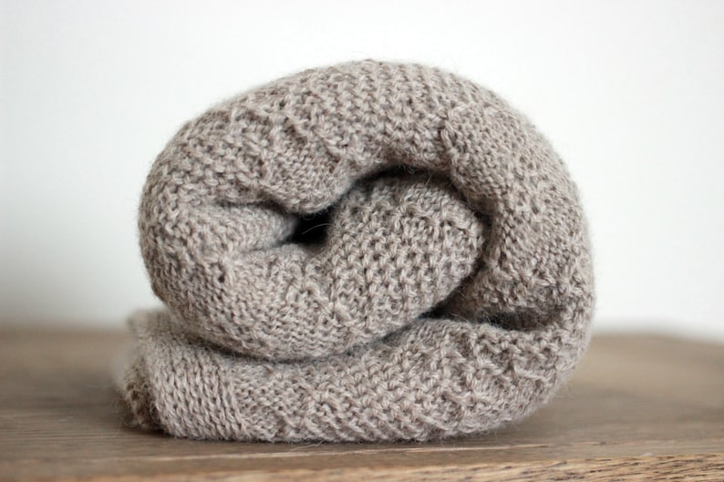 Brown Alpaca Blanket Knit Wool Baby Wrap Knitted Natural Etsy