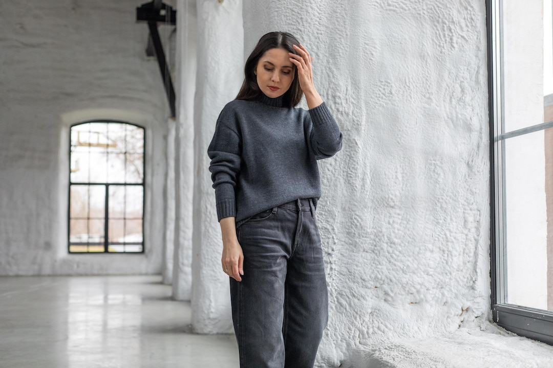 Rollkragenpullover aus Oversize Pullover für Frauen