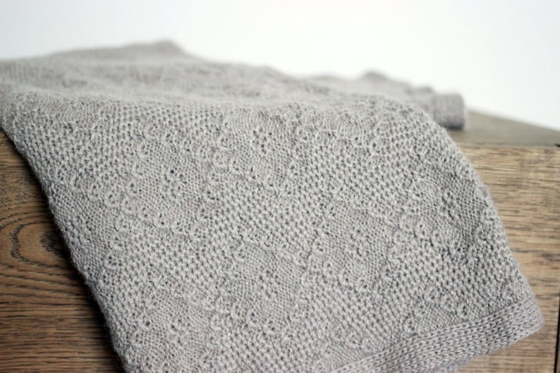 Alpaca Blanket Knit Wool Baby Wrap Knitted Natural Etsy