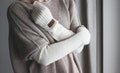 Alpaca white fingerless mittens for women, natural 100% cashmere knit fingerless gloves, long wool arm warmers, fingerless mitts