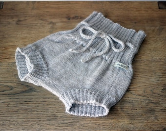 Pantaloncini in lana di alpaca per neonati, neonati, bambini piccoli, copri pannolini in maglia beige, grigio, bianco, pantaloncini in lana