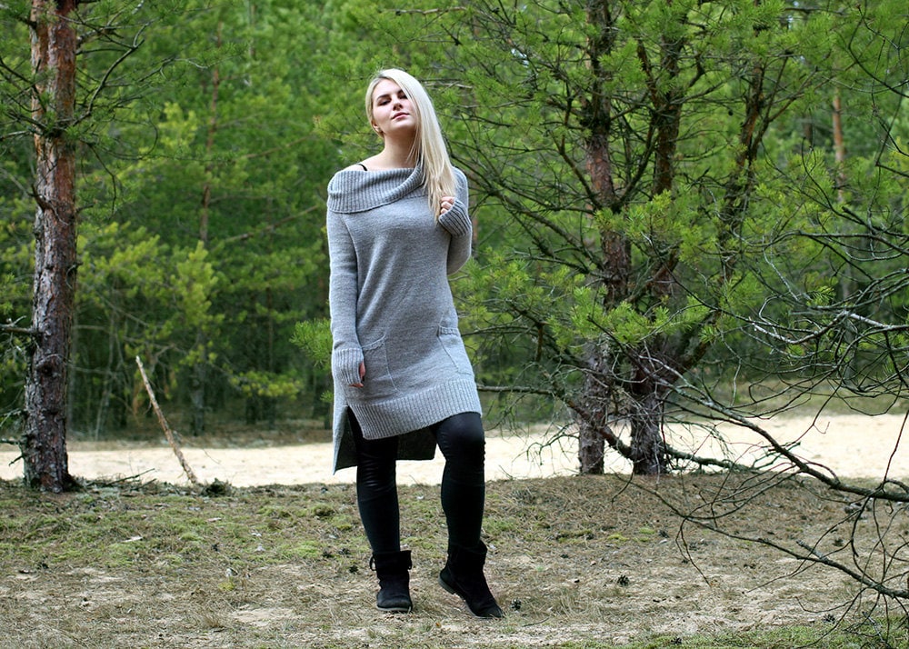 white christmas dresses Taupe Side Slit Maternity Maxi Sweater Dress – PinkBlush main image 1