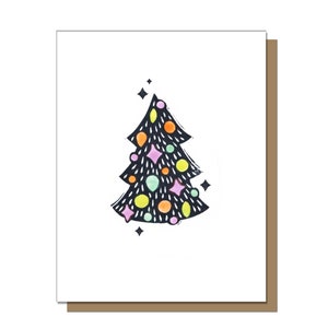 Biglietto di auguri vintage con albero di Natale, biglietto di auguri vintage, biglietto di Natale carino, biglietto di auguri vuoto, biglietto di auguri per affari
