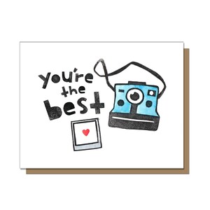 Você é o melhor cartão polaroid, cartões de agradecimento, cartão de agradecimento fofo, fotografia, filme, cartão para professor, cartão para amigo
