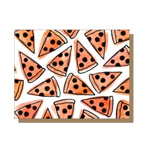 Cartão de felicitações para festa de pizza, cartão em branco, cartões para todas as ocasiões, amante de pizza, cartões de amizade, cartões de amor, cartões só porque, pizza de pepperoni