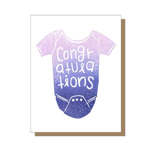 Lila Body-Grußkarte, herzlichen Glückwunsch Schwangerschaft Geschenk, Glückwunsch-Karte, neue Baby-Geschenk, Baby-Dusche, Baby Boy, Baby Boy Geschenk
