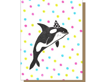 Orca Greeting Card, Birthday Card, Birthday Card for Kid, First Birthday Card, Funny Birthday Card, Birthday Card for Him, Birthday For Her