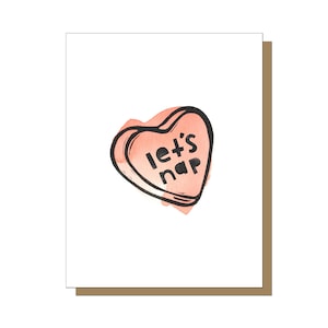 Lasst uns Nickerchen Grußkarte, lustige Liebeskarte, lustige Jubiläumskarten, Jahrestagskarte für Ehemann, lustige Valentintagskarten, Süßigkeitsherzen
