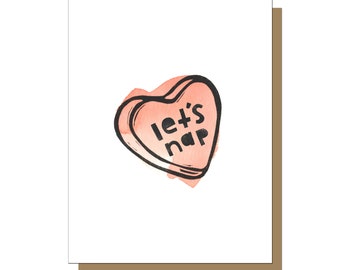 Let's Nap Greeting Card, Funny Love Card, Funny Anniversary Cards, Anniversary Card for Husband, Funny Valentines Day Cards, Candy Hearts