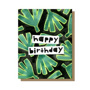 Cartão de feliz aniversário, cartão de aniversário para ele, cartão de aniversário de planta, cartão de aniversário para ela, cartão de aniversário para mãe, aniversário tropical