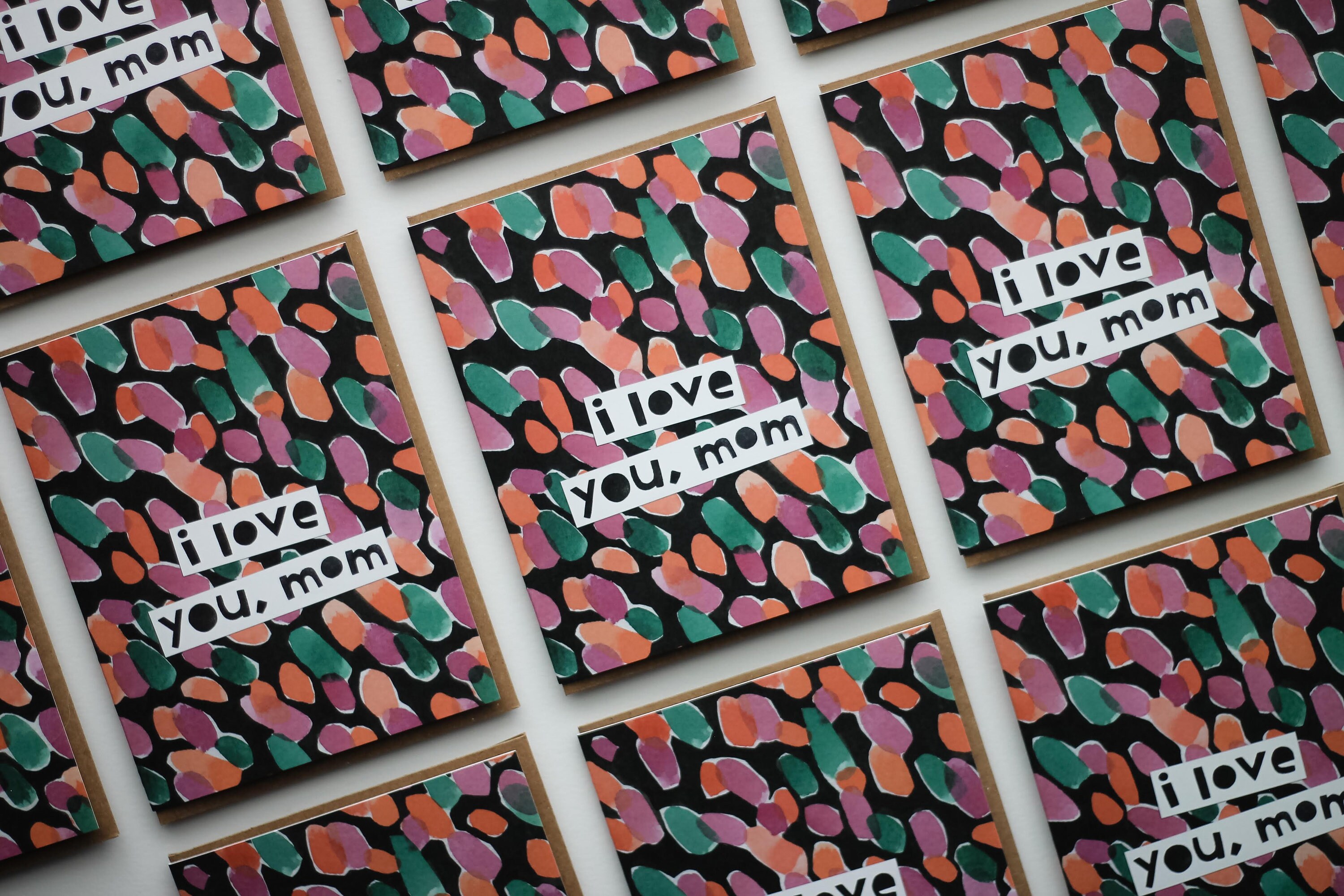I Love You Mom Card, Watercolor Design Mothers Day Card - Etsy