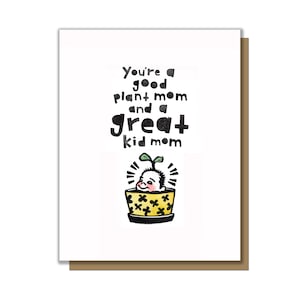 Cartão de felicitações para mãe de planta, cartão de bebê novo, cartão de dia das mães, cartão engraçado de dia das mães, cartões engraçados para mãe, presente de mãe de planta, cartões de bebê fofos