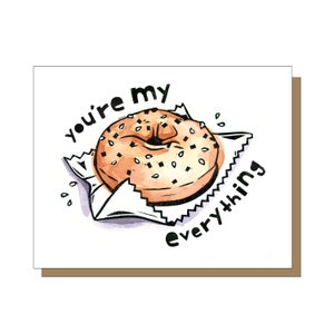 Everything Bagel Card, Love Card, Anniversary Card For Husband, Anniversary Card For Wife, Valentines Day Card, Funny Love Card