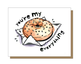 Everything Bagel Love Card, Funny Anniversary Card