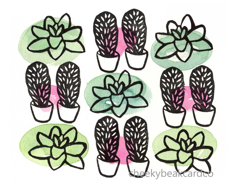 Succulents Greeting Card Succulent Plant Succulent Print - Etsy