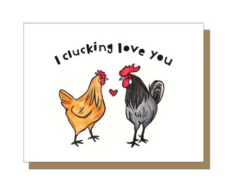 Chicken Love Greeting Card, Funny Love Card, Funny Valentines Day Card, Anniversary Card For Husband, Anniversary Card For Boyfriend