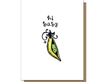 Hej Baby Snap Pea gratulationskort, Nybliven mamma, Babyshower