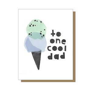 Un fantastico biglietto d'auguri per papà, biglietto per la festa del papà, regalo per la festa del papà, prima festa del papà, gelato, regali per papà, biglietto di compleanno per papà, biglietti fatti a mano