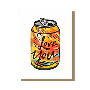 Love You Sparkling Water Greeting Card, Love Card, Anniversary Card For Husband, Anniversary Card For Boyfriend, Anniversary Card For Wife