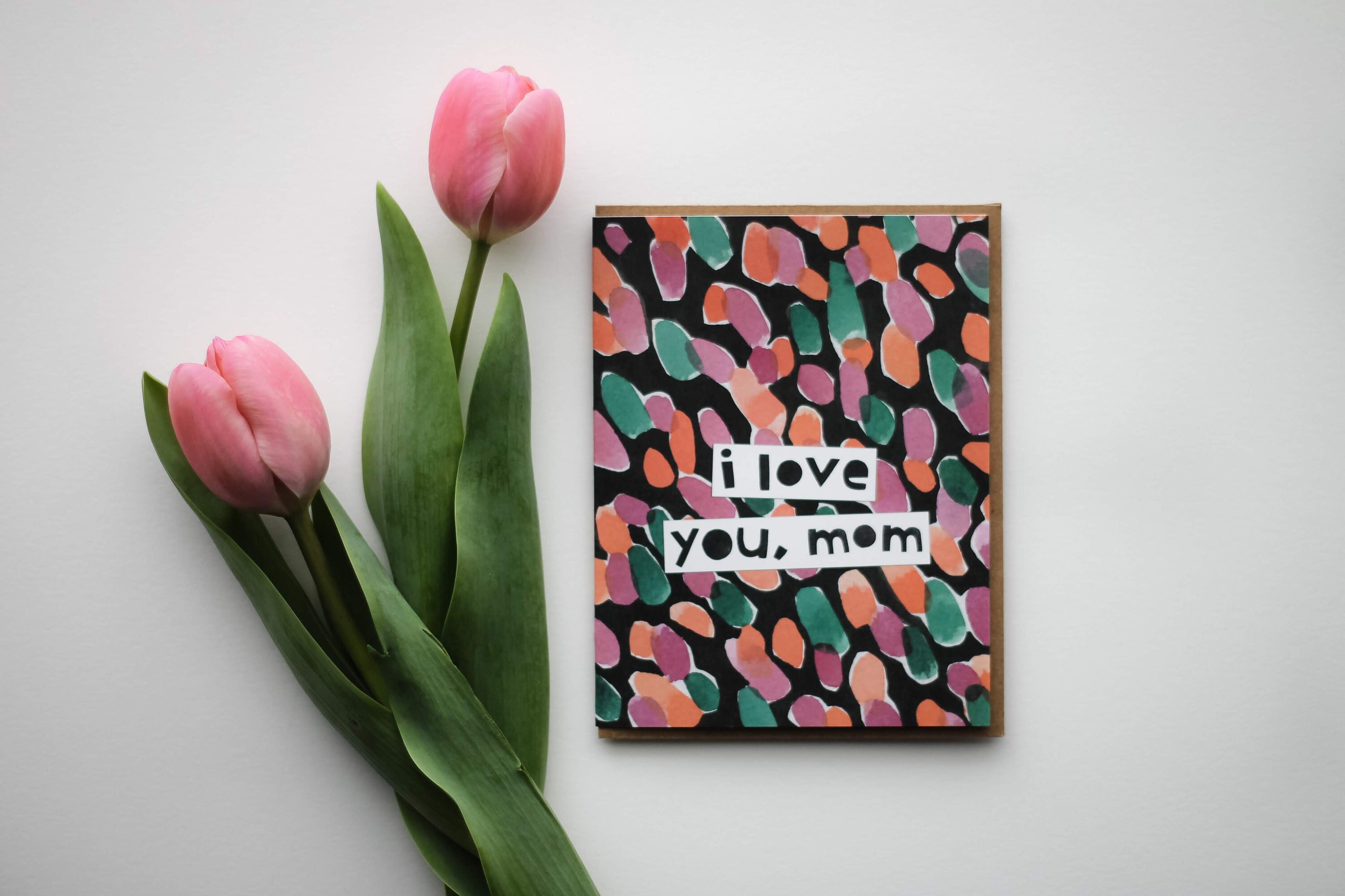 I Love You Mom Card, Watercolor Design Mothers Day Card - Etsy