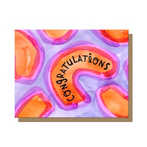 Carte de voeux de félicitations, carte arc-en-ciel, carte de graduation, carte de mariage, carte de fiançailles, signe arc-en-ciel, bébé arc-en-ciel, carte aquarelle