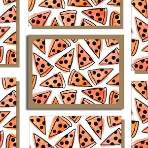 Jeu de cartes de voeux Pizza Party, 8 cartes, Cartes vierges, Cartes toutes occasions, Jeu de cartes vierges, Jeu de cartes de remise des diplômes, Jeu de cartes d'anniversaire
