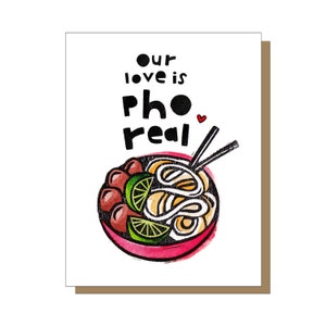 Pho Real Greeting Card, Funny Love Card, Anniversary Card For Husband, Anniversary Card For Boyfriend, Funny Valentines Day Card, Pho