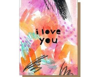 Cartão de felicitações Eu te amo, cartão de amor, cartão de dia dos namorados, cartão de aniversário para marido, cartão de aniversário para namorado, cartão para ela