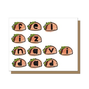 Biglietto d'auguri Feliz Navidad, biglietto di Natale, martedì taco, biglietto di Auguri, biglietto di auguri, divertente biglietto di Natale, amante taco