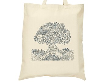 Tree Tote, Nature, Cotton Canvas, Tote Bag, Double-sided design
