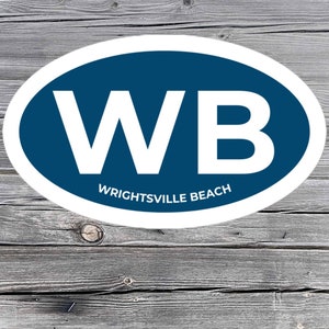 Wrightsville Beach sticker, NC, Ocean, Surf, oval logo