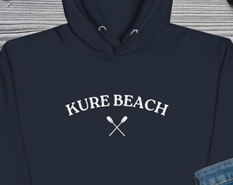 Sudadera con capucha Kure Beach, Playa, Surf, Carolina del Norte, Ajuste unisex