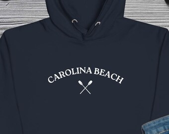 Carolina Beach Sudadera con capucha, Playa, Surf, Carolina del Norte, Ajuste unisex