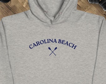Carolina Beach Gray Hoodie, Beach, Surf, NC, Unisex fit