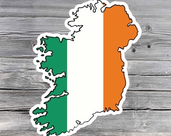 Irish Flag Shamrock Sticker - Etsy
