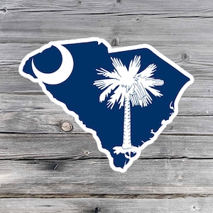 South Carolina Aufkleber, Palmetto-Baum, SC-Flagge