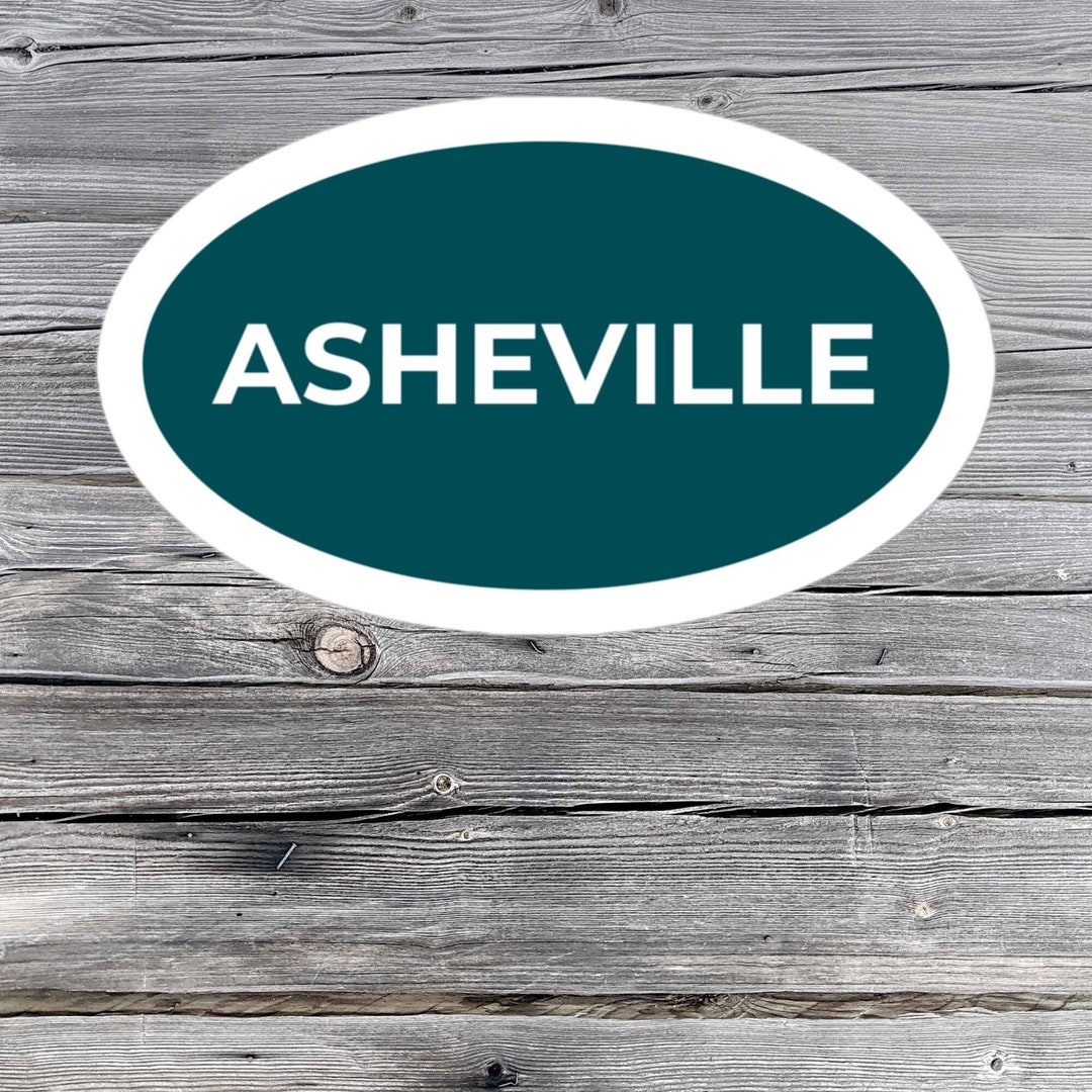 Asheville Sticker, Blue Ridge Mountains, NC, Oval Logo - Etsy
