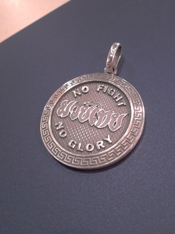 Silver pendant Muay Thai Jewelry charm martial arts Thai Etsy