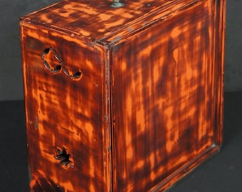 Japanese Cha-bako tea box Neguro-Nuri lacquer 1900 Chadogu craft