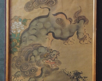 アンティーク日本水墨画風景画1800年代の芸術墨絵禅インテリア - Etsy 日本