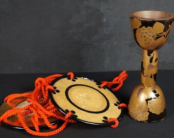 アンティーク 日本製 鼓 太鼓 能楽堂 1800 年代 手工芸楽器 - Etsy 日本